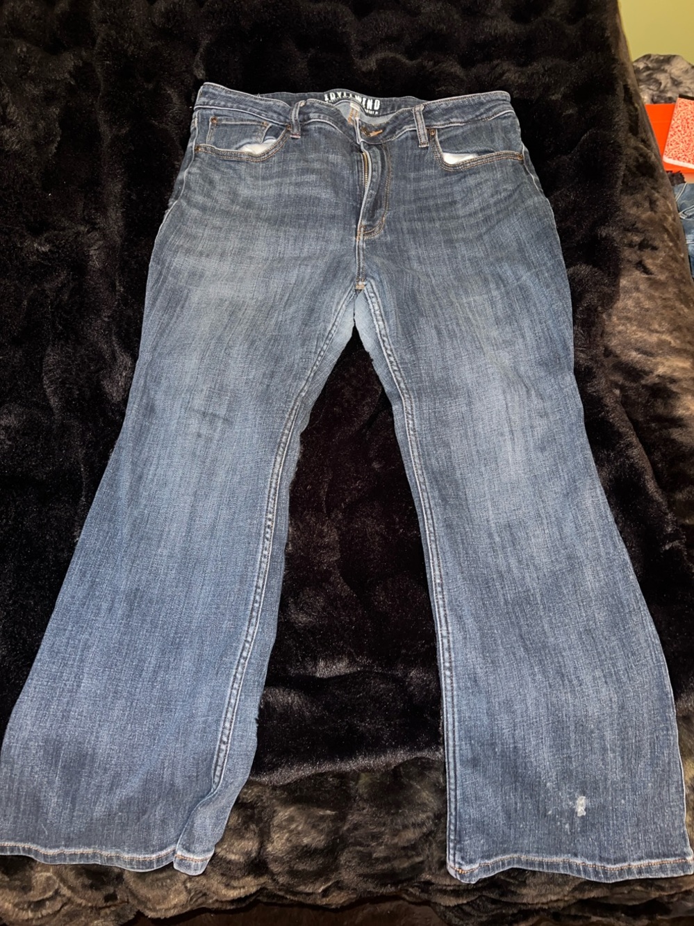 Idyllwind Distressed Dark Blue Wide Leg Jeans